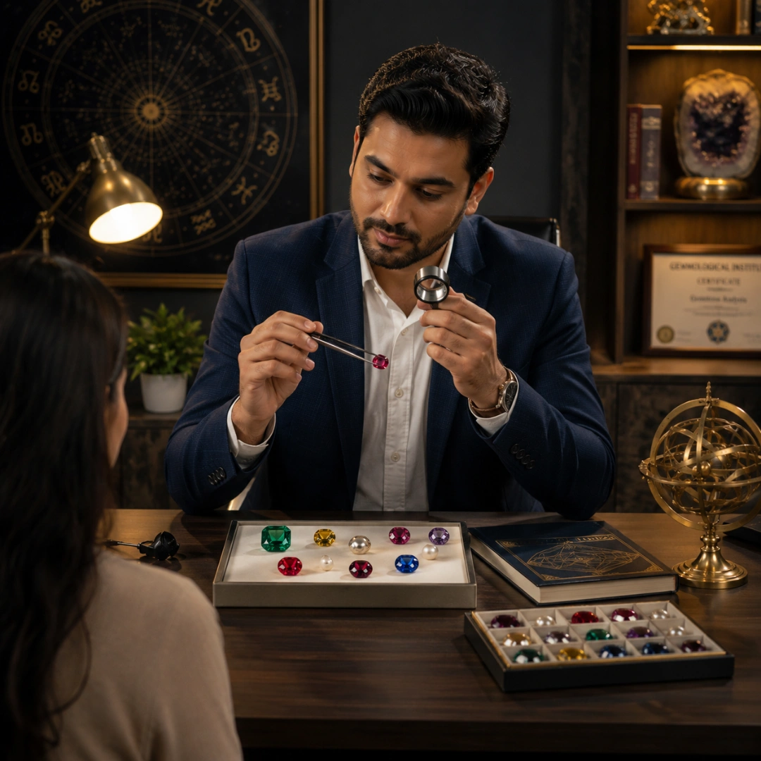 Gemstone Astrology course with practical gemstone identification and Ratna Shastra training at The Astrology Academy of India